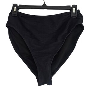 Nine West Black Textured High Waisted Bikini Bottoms Size Medium